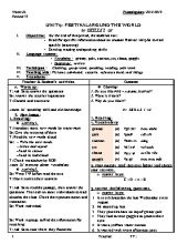 Giáo án Tiếng Anh Lớp 7 - Chương trình học kì II - Năm học 2018-2019